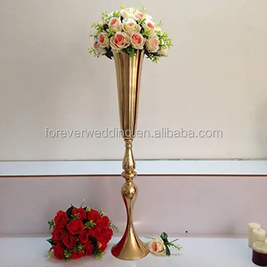 
Floor Vases Decorative Gold Metal Trumpet Table Centerpiece Wedding Aisle Decorations 