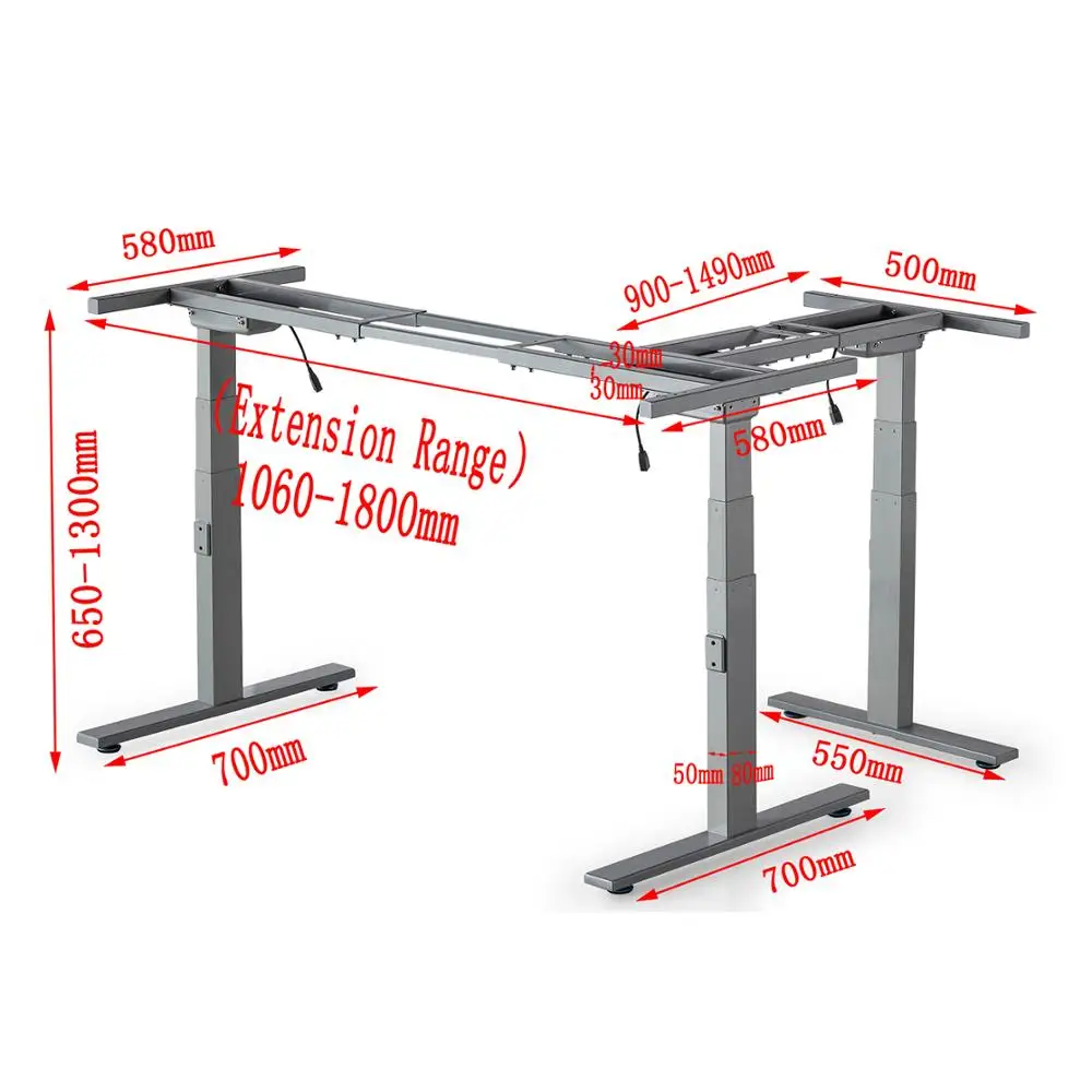 Electric Sit To Stand Office Desk L Shape Wholesale For Business Manager Foshan Lifting Frame Computer Adjustable Height Table