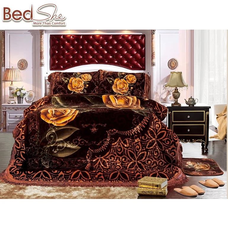 
OTSUKEORI Wholesale Luxury Bed Cover Set Big Size Mora Blanket For Bed Custom Korean Style 220x240cm 3d Bedding Set 