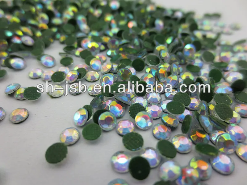 Crystal AB Rainbow  DIY hotfix  rhinestone back with glue glass beads