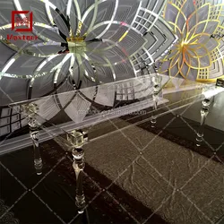Custom clear ghost wedding furniture bride and groom acrylic dining table for event