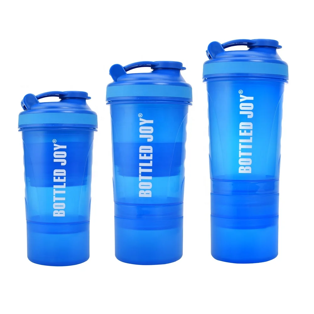 500ml Bpa Free Plastic Three Layers Protein Shake Mixer Shaker Bottle with Ball