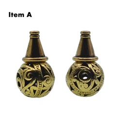 Буддийские медитационные буддистские бусины мала IB3465, античное золото с отверстиями, бусины гуру с 3 отверстиями