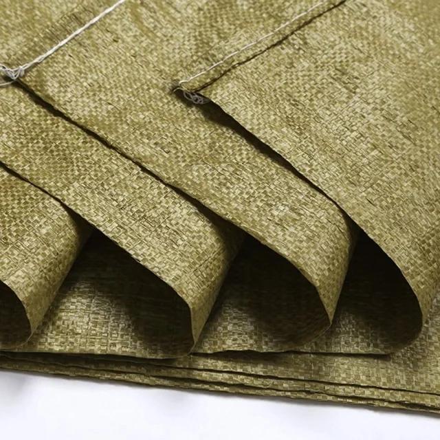 Lowest price strong quality disposable packing construction waste plastic PP woven green military sand bags