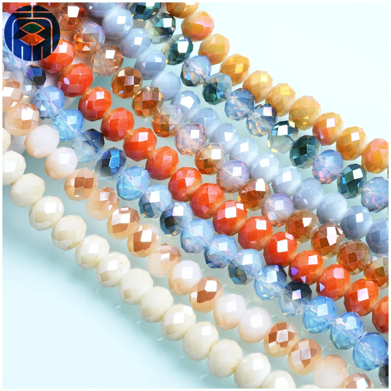 
Chinese crystal beads wholesale ab rondelle beads color combination glass beads 