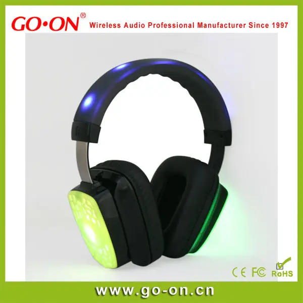 RF-609 РЧ беспроводной светодиодный наушники Сайлент диско наушники 3 канала