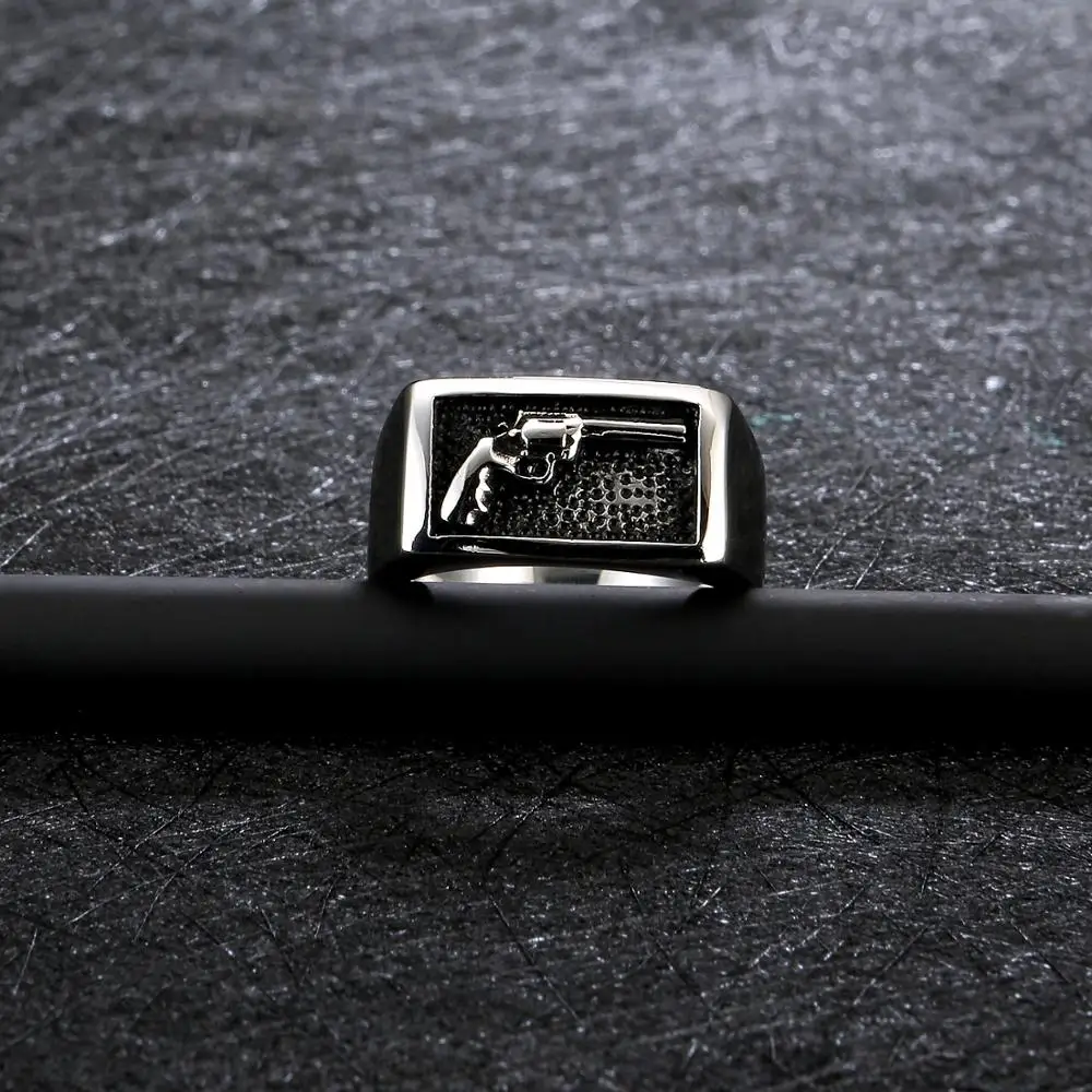 
Best Selling Stainless Steel Engraved Black Plated Ring Casting Jewelry for Man 