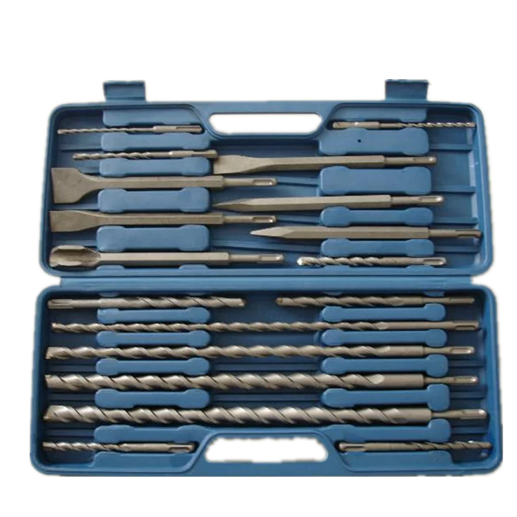 18 piece SDS Plus Drill Bits and Chisels Set in Blow Mold Case for Concrete and Mansary
