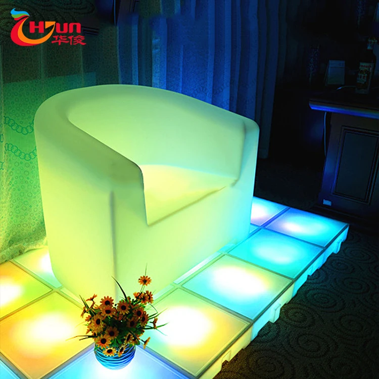 Luxury illuminated furniture sofa classic led sofa led bar nightclub sofa led furniture tables and chairs