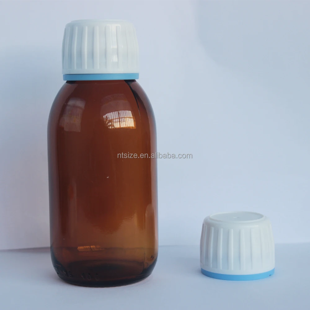 28mm Plastic Pilfer Proof Screw Cap Tamper Evident Cap Glass Syrup Bottles for Amber PE Size T Fom Corks Plastic Accept CN;JIA