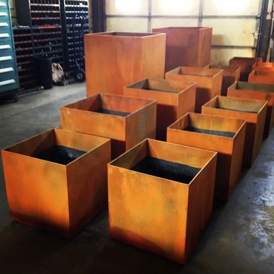 garden decorative corten metal planters
