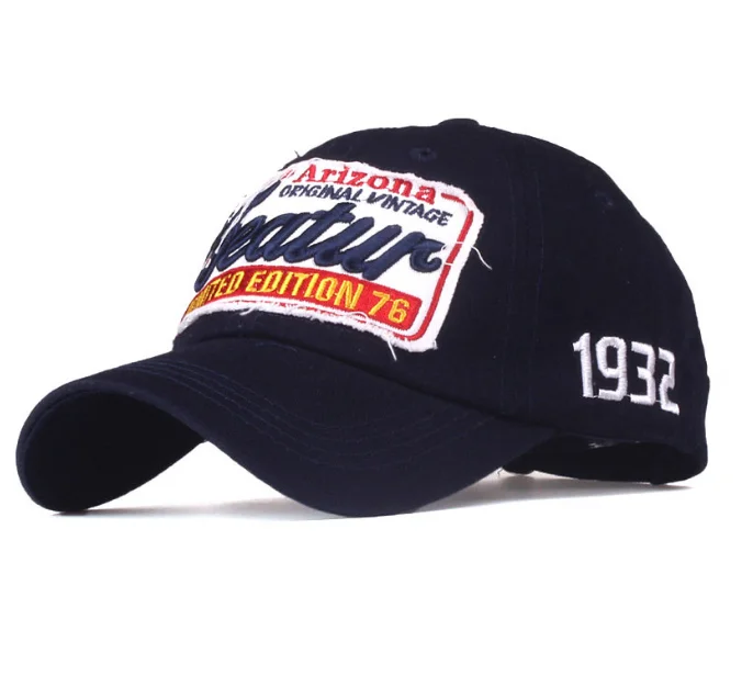 Mens Outdoor Cotton Baseball Hats Sports Visor Caps with Patchwork Embroidery