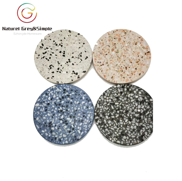 
Natural Stone White Real Terrazzo Square Platter Serving Tray 