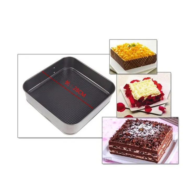 Baking tools 3 sets of square round heart-shaped live bottom buckle cake mold non-stick birthday cake mold