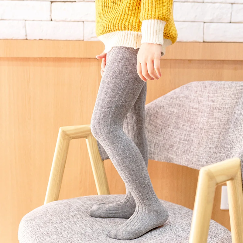 Australia Baby Girls Fall Winter TIGHTS Ribbed Cotton Pantyhose Tight Kids Plain Tights
