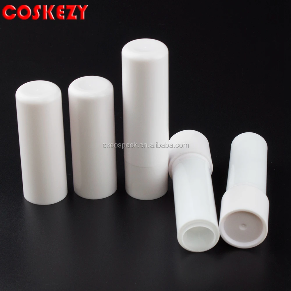 China Manufacture White 4.8g plastic lipstick tube, empty plastic tubes for lip balm