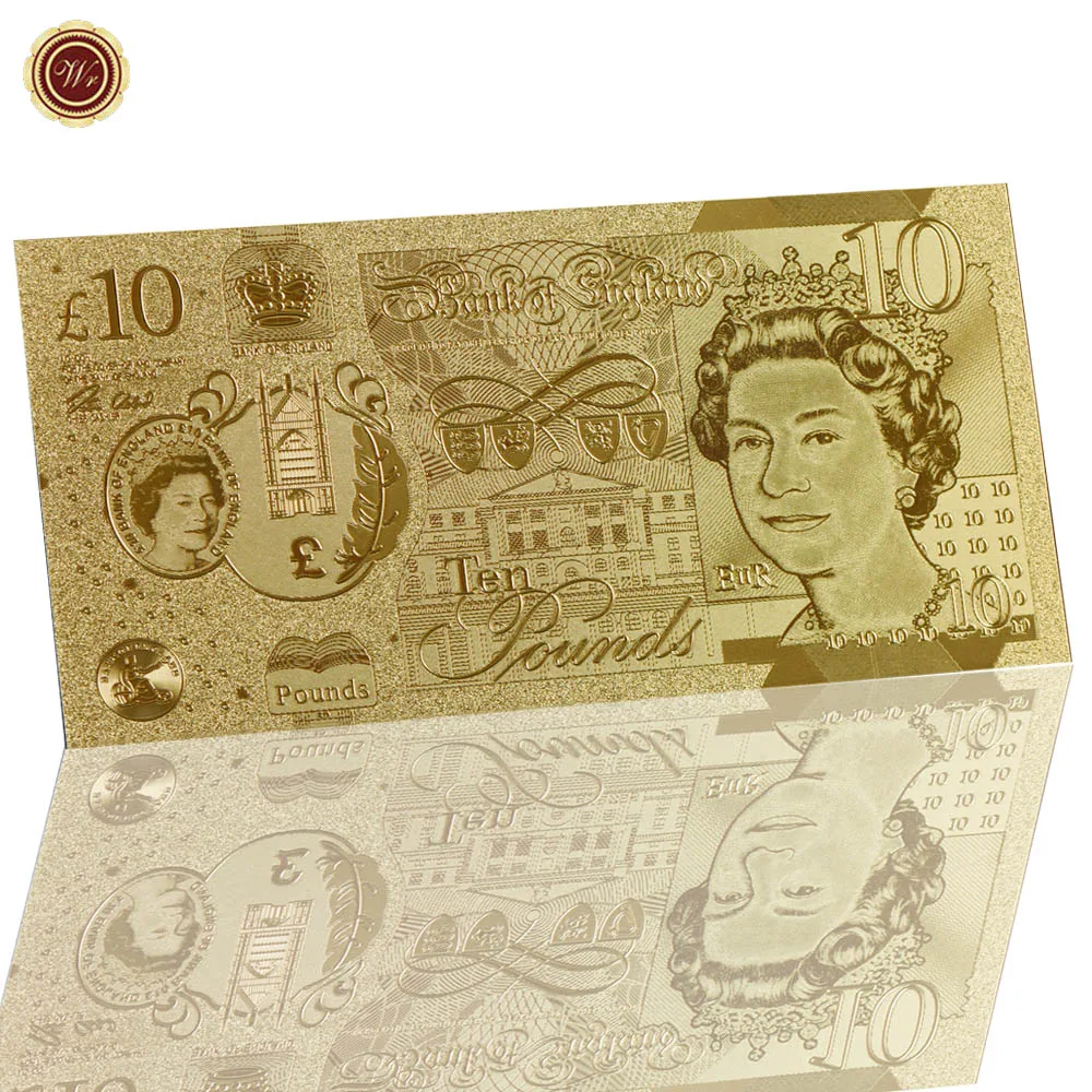 2021 Hot Sale Custom Collection Gift Gold Plated 10 Pound Pure Gold Euro Banknote