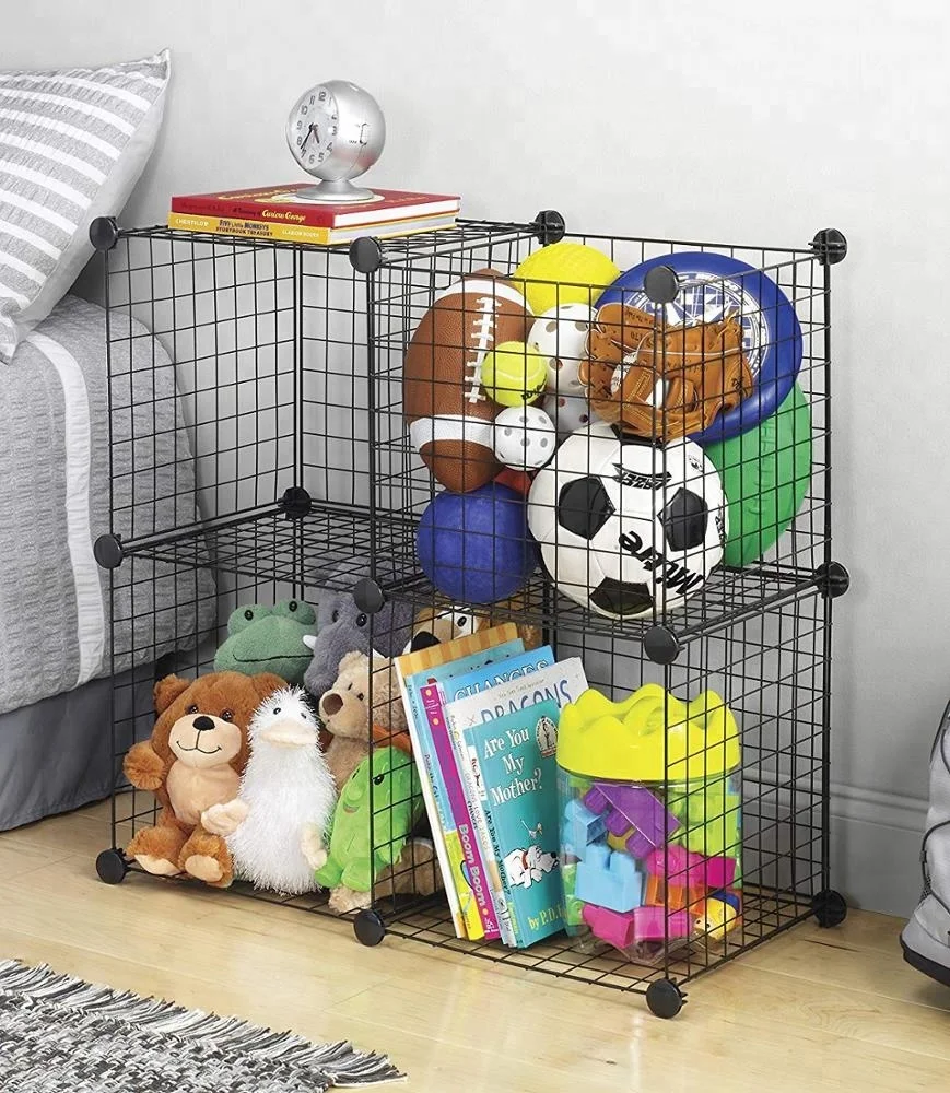 550-81 household DIY modular metal grid storage cube closet organizer