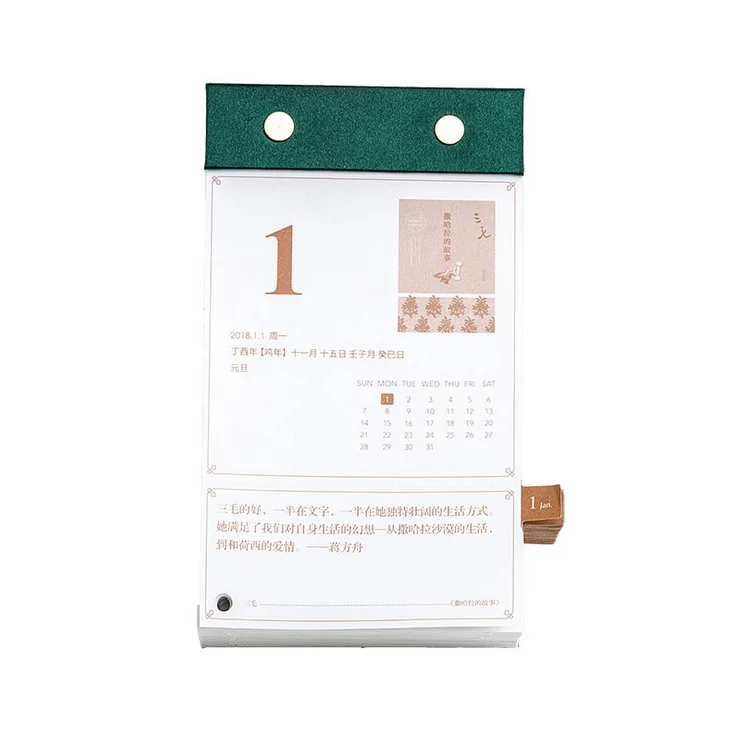 customized 365 day daily planner tear-off table desktop calendar for 2021