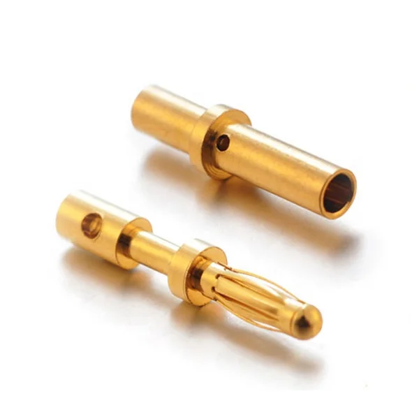 Custom high precision brass pins male gold plated high voltage banana plug 2.5mm manufacturer