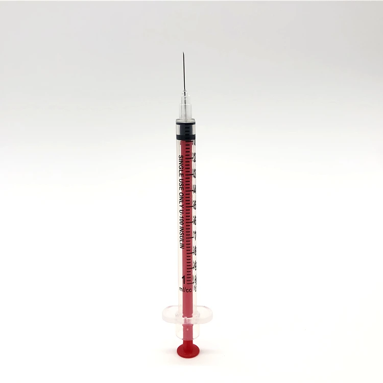 
1ml Colored Safety Insulin Syringe With Fixed Needle 