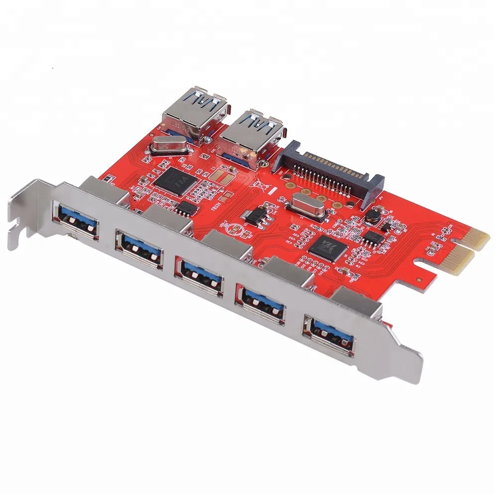 Panto 7 Port 5Gbps USB 3.0 2 Internal PCI-e PCI Express Expansion Card for Desktop