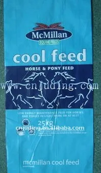 plastic printed horse feed bag