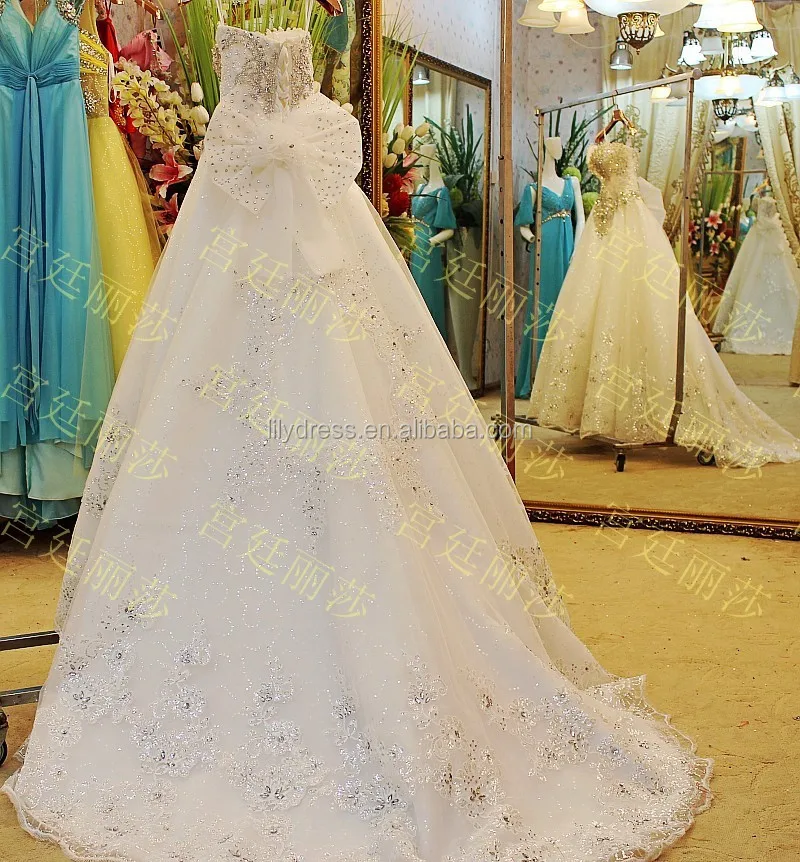 Crystal Beaded Floor Length Custom Make Long Formal Bridal Gown BW364 sweetheart a-line beading bling wedding dresses