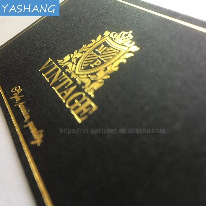 Black card gold edge visiting card with business cards foiled embossed