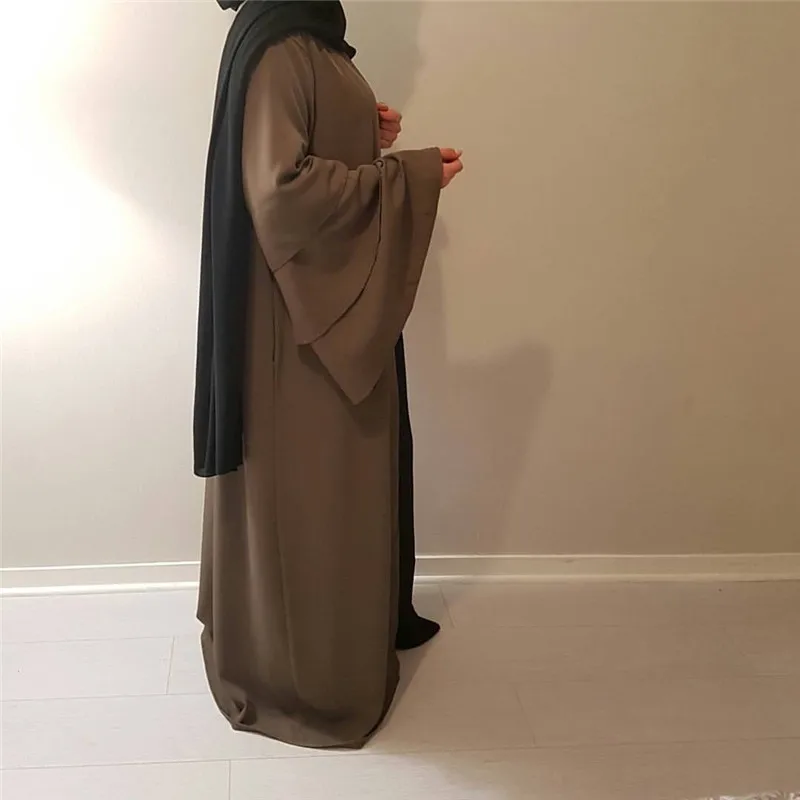 Women New Stylish Dubai Designs Abaya ,Fashion Big Sleeves Front Open Abaya With Belt