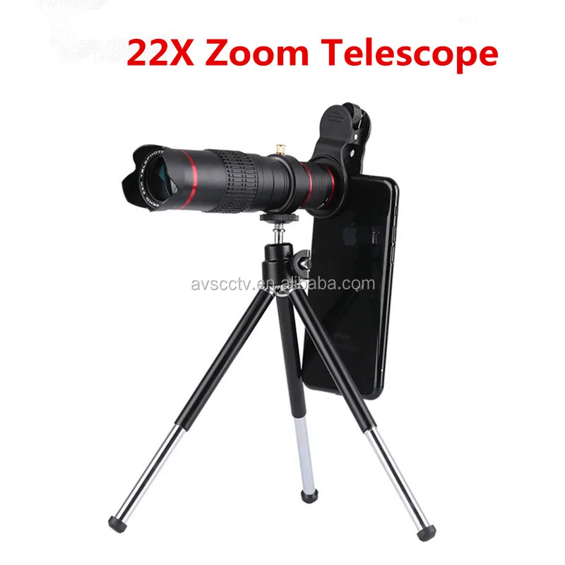 Esay-carry 22X Zoom Telescope Lens for Mobile Phone/Camera Black Color