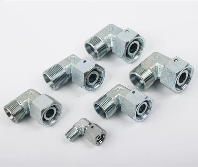 
2C9 White Zinc carbon steel swivel nut hydraulic fitting elbow 