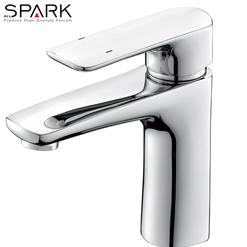 Hot and cold water mixer bathroom sink waterfall taps