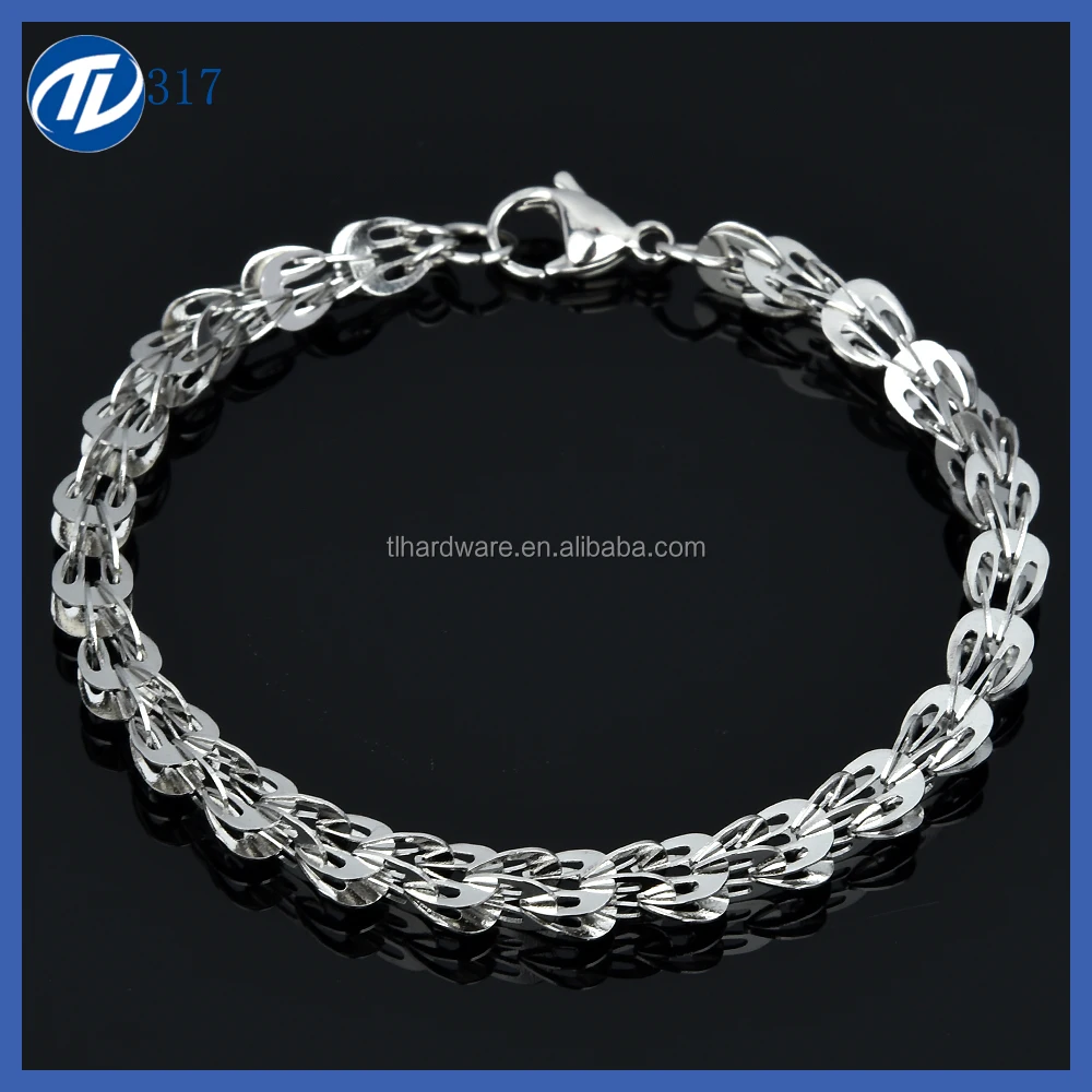 wholesale new fashion men chain silver charm bracelet jewelry
