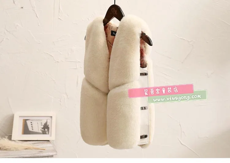 
Girls Boys Faux Fur Vest Sleeveless Outwear Coat For Toddlers Children Kids 