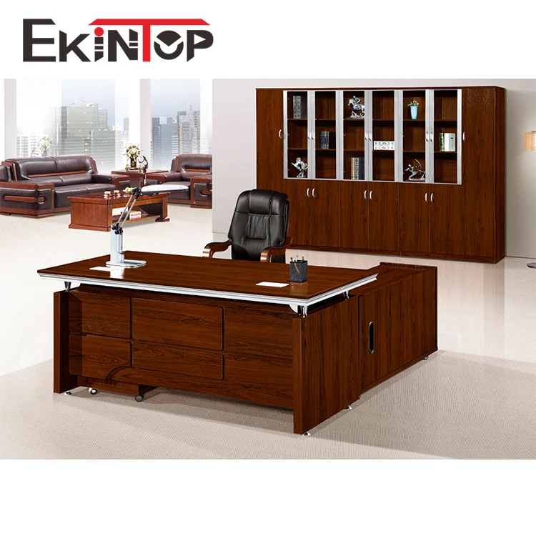 MDF office furniture 1.6m boss ceo office desk table with locking drawers