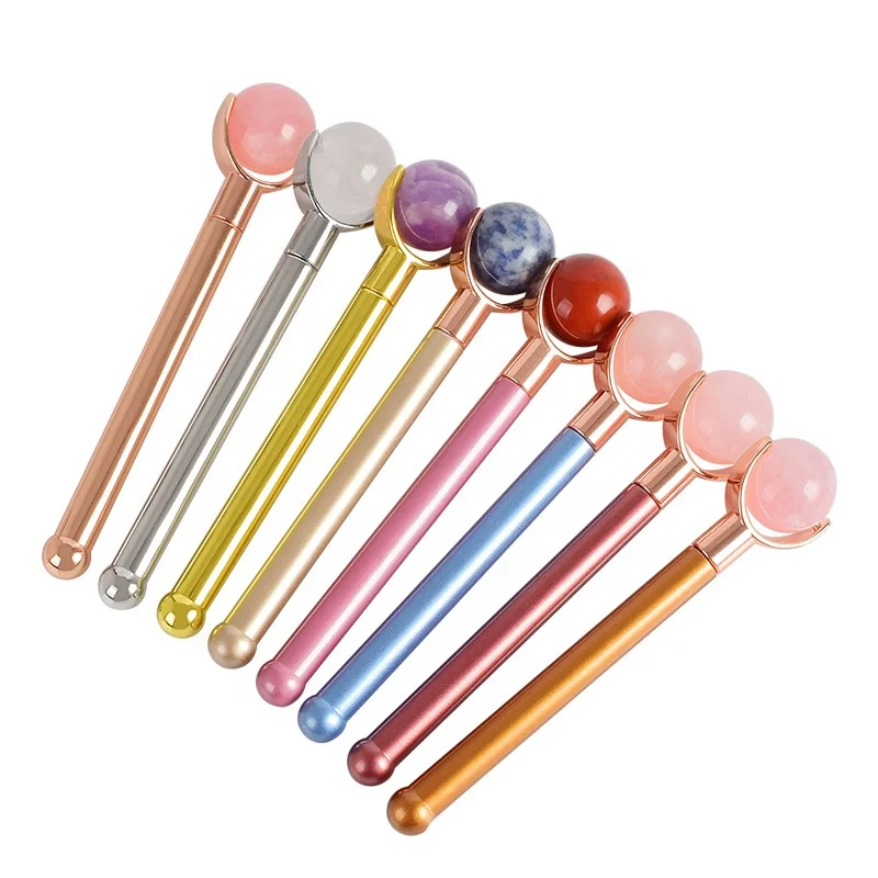 100% natural jade facial roller massage royal single head mini rose quartz eye roller