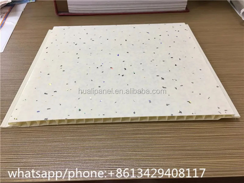 
UK market hot stamping sparkle surface plastic panel for wall and ceiling 
