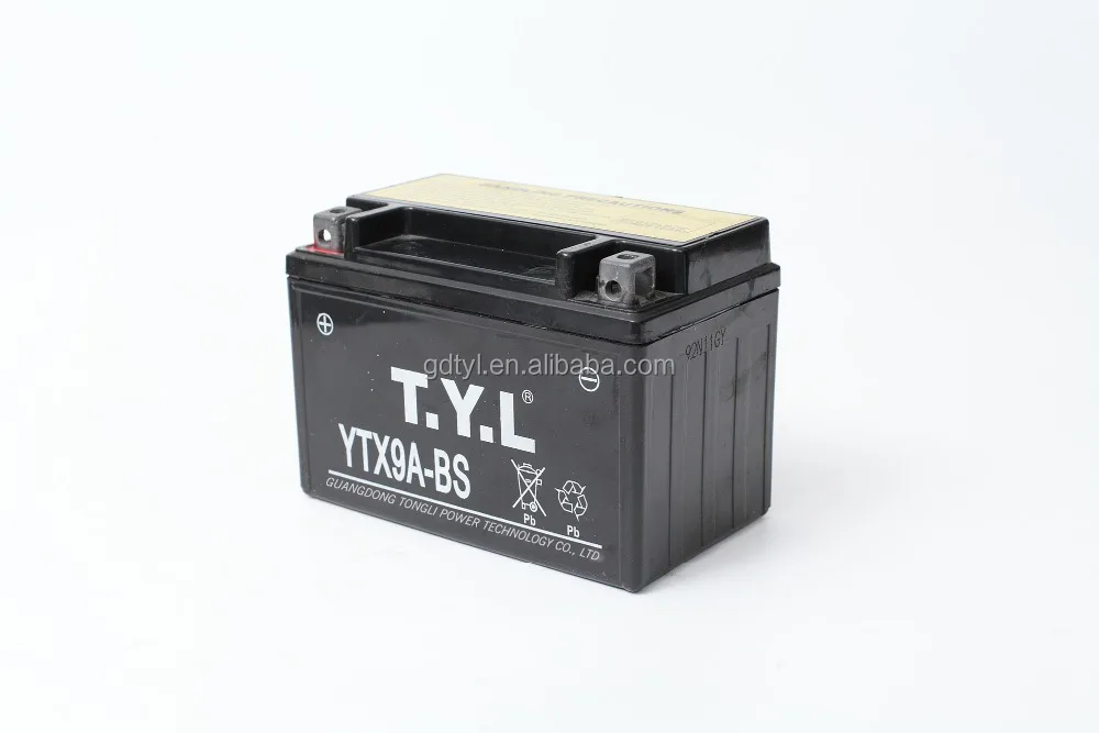 
China factory price 12v9ah 12N9-BS maintenance free lead acid motorcycle battery in china 