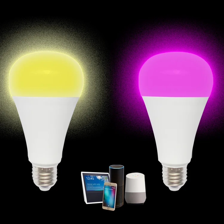 
12W RGBW CCT Color Changing App Remote Control work with Amazon Alexa Google Home smart bulb color changing chandelier bulbs 