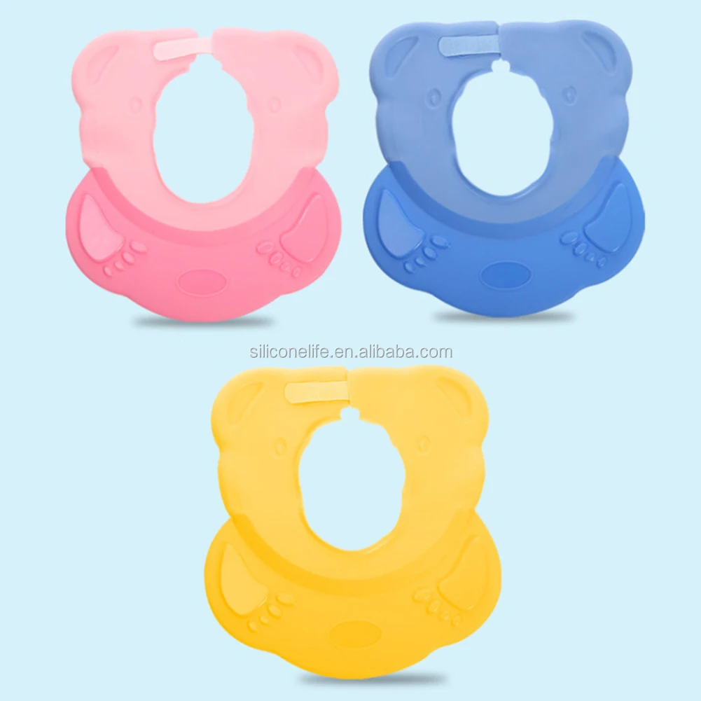 New Silicone Baby Shower Cap Adjustable Shampoo Bathing Hair Wash Shield Hat For Babies