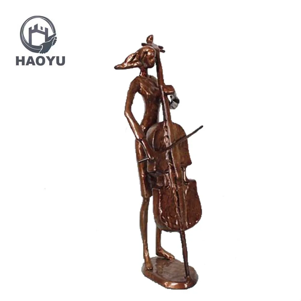 Hot sale Metal figurines cast iron musician sculpture for home decoration