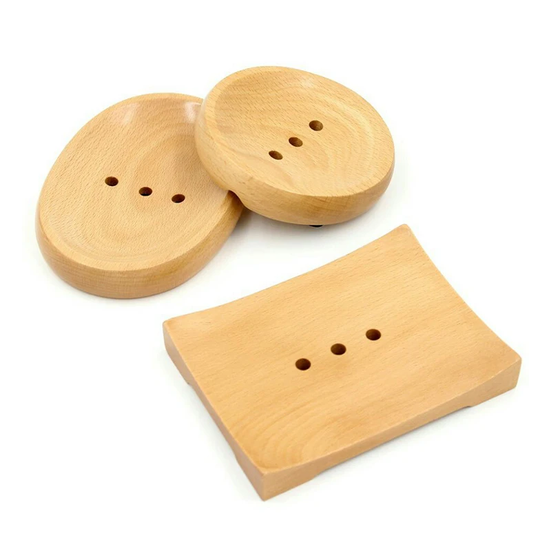
WB200-30 Customized Beech Wood Soap Holder Bath Shower Plate 