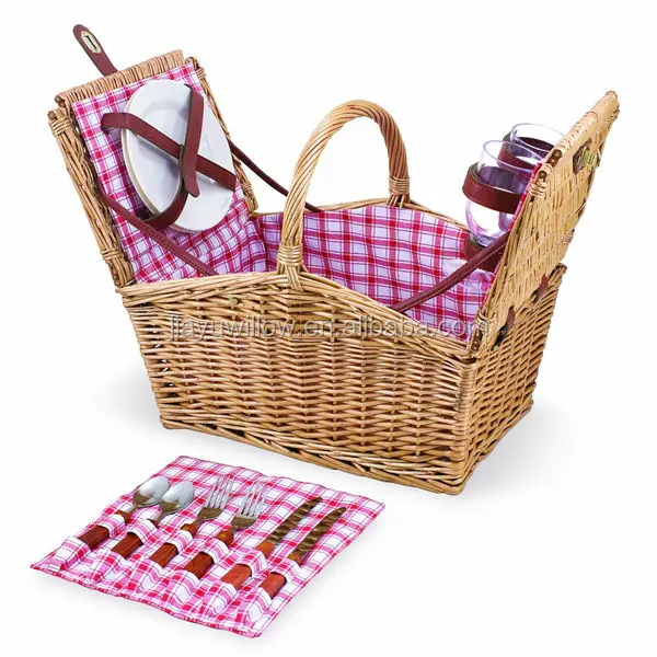 100%handmade wholesale picnic basket with handle