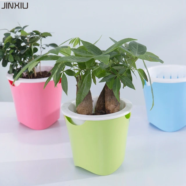 Colorful Cheap Unique Small Plastic Lazy Flower Pot For Office for Wholesale