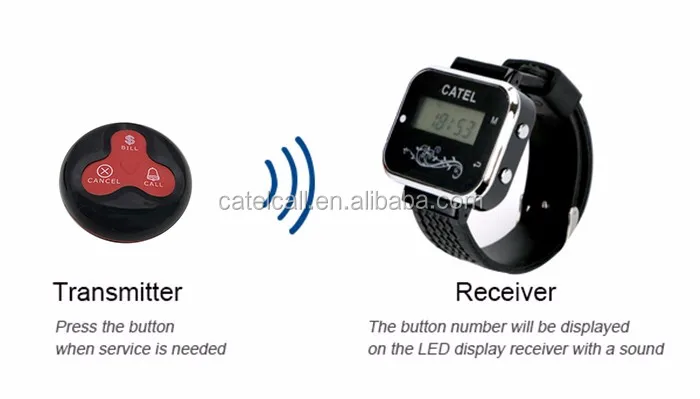 Restaurant Wireless Calling System Service Bell Waiter Call Button waterproof pager fast food restaurant pager system