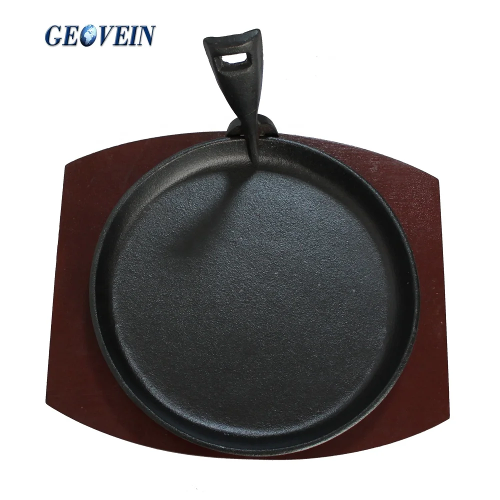 Лидер продаж, чугунная круглая пластина с деревянным основанием, сделано в Китае