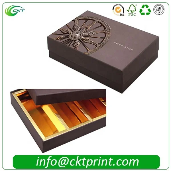 Bespoken Embossing Logo Cardboard Festival Gift Box with Paper Divider