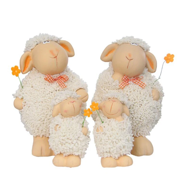 
Home Decor Ceramics 2 Pcs Sheep Of One Suit Decorative Ornaments Room Display 