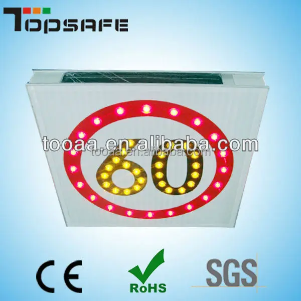 LED Flashing Solar Powered Speed Limit 40/50/60/80/100/110/120 Sign in traffic road highway